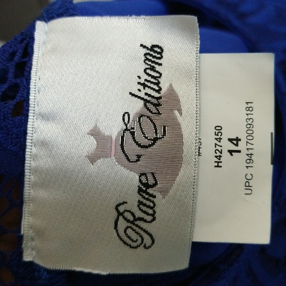 Rare Editions Lace/Scuba Two-Tier Fit-And-Flare Dress Big Girls Size 14 - Picture 7 of 7